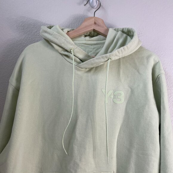 Y-3 Mens Medium Green Hoodie Pullover Sweatshirt Long Sleeve - Picture 2 of 12